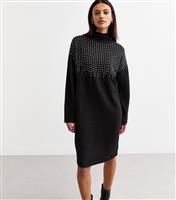 Women's Black Studded Jumper Dress Sunshine Soul New Look