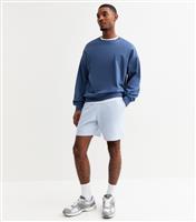 Men's Blue Relaxed Jersey Shorts New Look