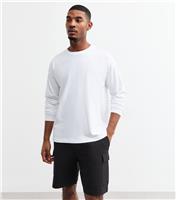 Men's Black Regular Cargo Pocket Jersey Shorts New Look