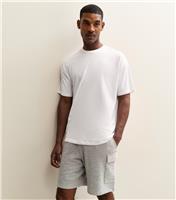 Men's Grey Marl Regular Cargo Pocket Jersey Shorts New Look