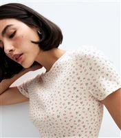 Women's Off White Ditsy Floral Print Baby Tee New Look