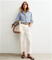 Women's Off White Adalae Wide Leg Cropped Jeans New Look