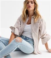 Women's Light Blue Ripped Hallie Skinny Jeans New Look