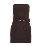 Women's Brown Belted Skirt Playsuit Quiz New Look