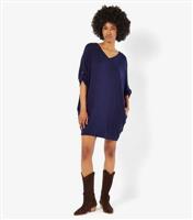 Women's Navy Batwing Mini Dress Apricot New Look