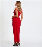 Women's Red Knotted Slit Hem Maxi Skirt Quiz New Look