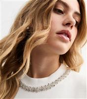 Women's White Embellished Collar Knitted Vest New Look