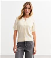 Women's White Puff Sleeve Cardigan New Look