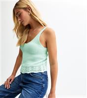 Women's Turquoise V-Neck Knitted Vest New Look