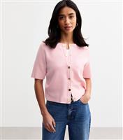 Women's Petite Pink Short Sleeve Cardigan New Look