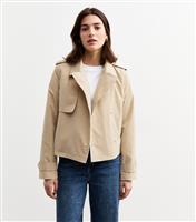Women's Stone Cropped Trench Coat New Look