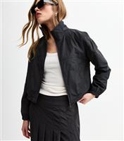 Women's Black High Neck Cropped Jacket New Look