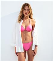 Women's Pink Halterneck Triangle Bikini Top New Look