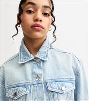 Girls' Blue Oversized Denim Jacket New Look
