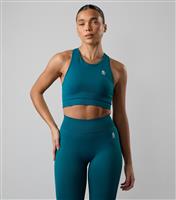 Women's Turquoise Logo Print Racerback Cropped Top Gym King New Look