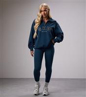 Women's GKW Navy Pullover Funnel Neck Sweatshirt Gym King New Look