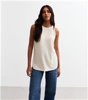 Women's Cream Textured Round Neck Vest New Look