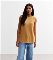Women's Mustard Textured Round Neck Vest New Look