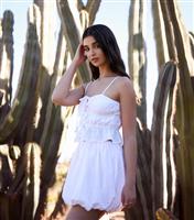 Women's White Broderie Anglaise Tie Front Cami Top Pink Vanilla New Look