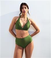 Women's Mix and Match Khaki High Waisted Bikini Bottoms New Look