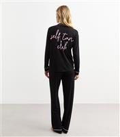 Women's Black Self Tan Club Pyjama Set New Look
