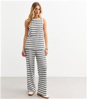 Women's White Textured Stripe Loose Trousers New Look