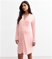 Women's Maternity Pink Contrast Piping Night Dress New Look
