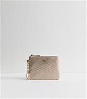 Gold Metallic Faux Leather Purse New Look