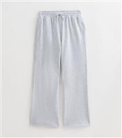 Women's Petite Grey Contrast Piping Wide Leg Joggers New Look