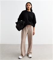 Women's Mink Pintuck Wide Leg Joggers New Look