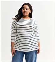 Women's White Textured Striped Top New Look