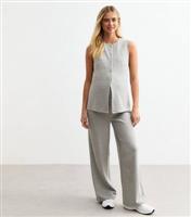 Women's Maternity Grey Soft Touch Wide Leg Trousers New Look