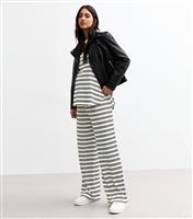 Women's Maternity White Textured Knit Wide Leg Trousers New Look