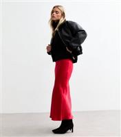 Women's Petite Red Satin Slip Skirt New Look