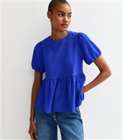 Women's Tall Bright Blue Tie Back Flared Hem Top New Look