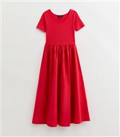 Women's Petite Red 2 in 1 Midi Dress New Look
