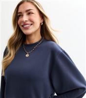 Women's by Zara McDermott Navy Scuba Slouchy Jumper Rise New Look