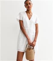 Women's Tall White Broderie Anglaise Mini Dress New Look