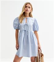 Women's Petite Blue Tie Front Mini Dress New Look