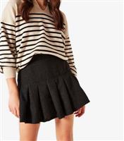 Women's Black Tweed Box Pleat Skirt Apricot New Look