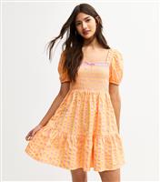 Women's Pink Gingham Print Milkmaid Mini Dress New Look