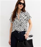Women's Black Western Print Short Sleeve Shirt New Look