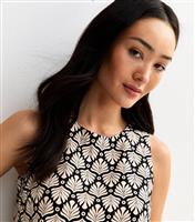 Women's Black Floral Print Sleeveless Top New Look