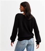 Women's Black Chunky Knit Jumper Gini London New Look