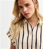 Women's Petite Cream Striped Shirt New Look