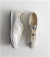 Women's Silver Faux Leather Panelled Trainers Vegan New Look