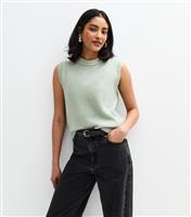 Women's Light Green Knitted Vest New Look