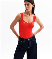 Women's Red V-Neck Bodysuit New Look