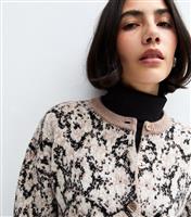 Women's Cream Snake Pattern Cardigan New Look