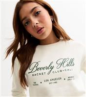Girls' Cream Beverly Hills Printed Sweatshirt New Look